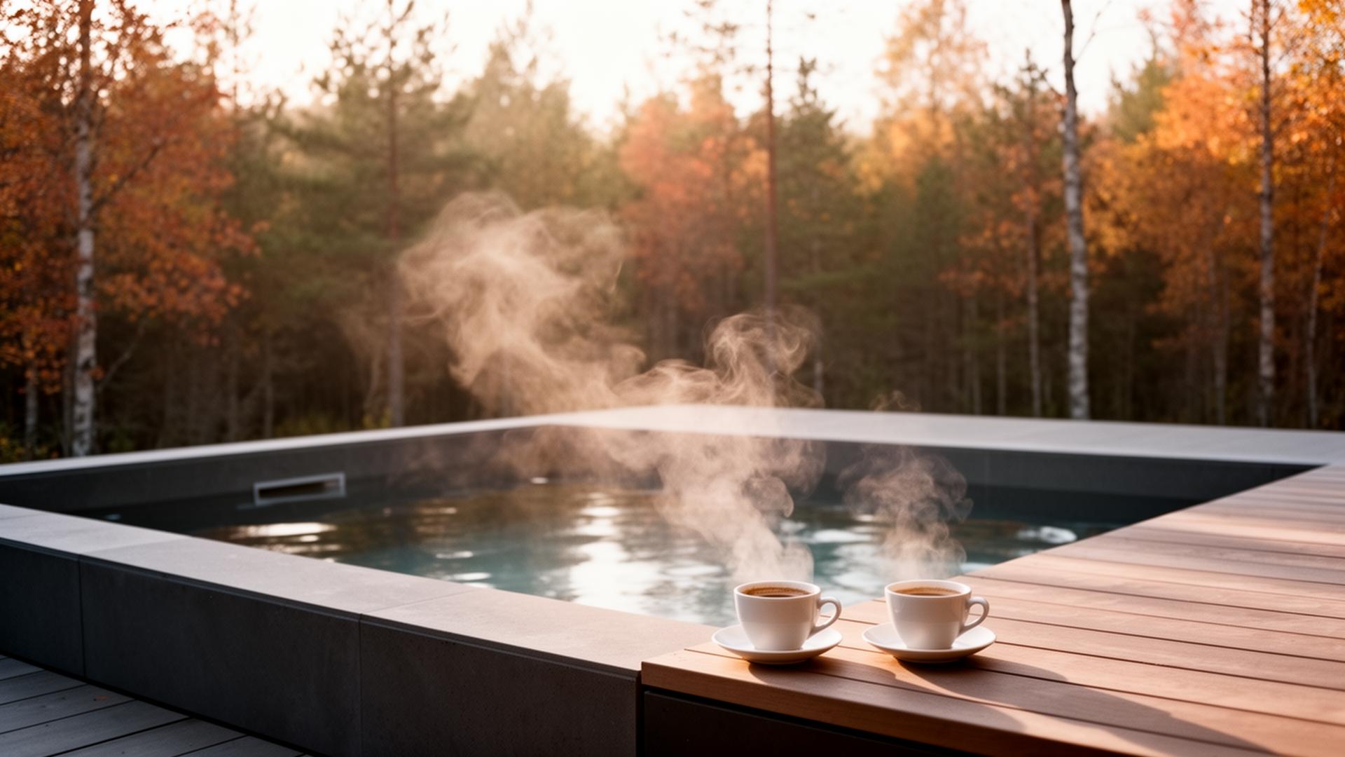 Stilla morgon vid ett spa